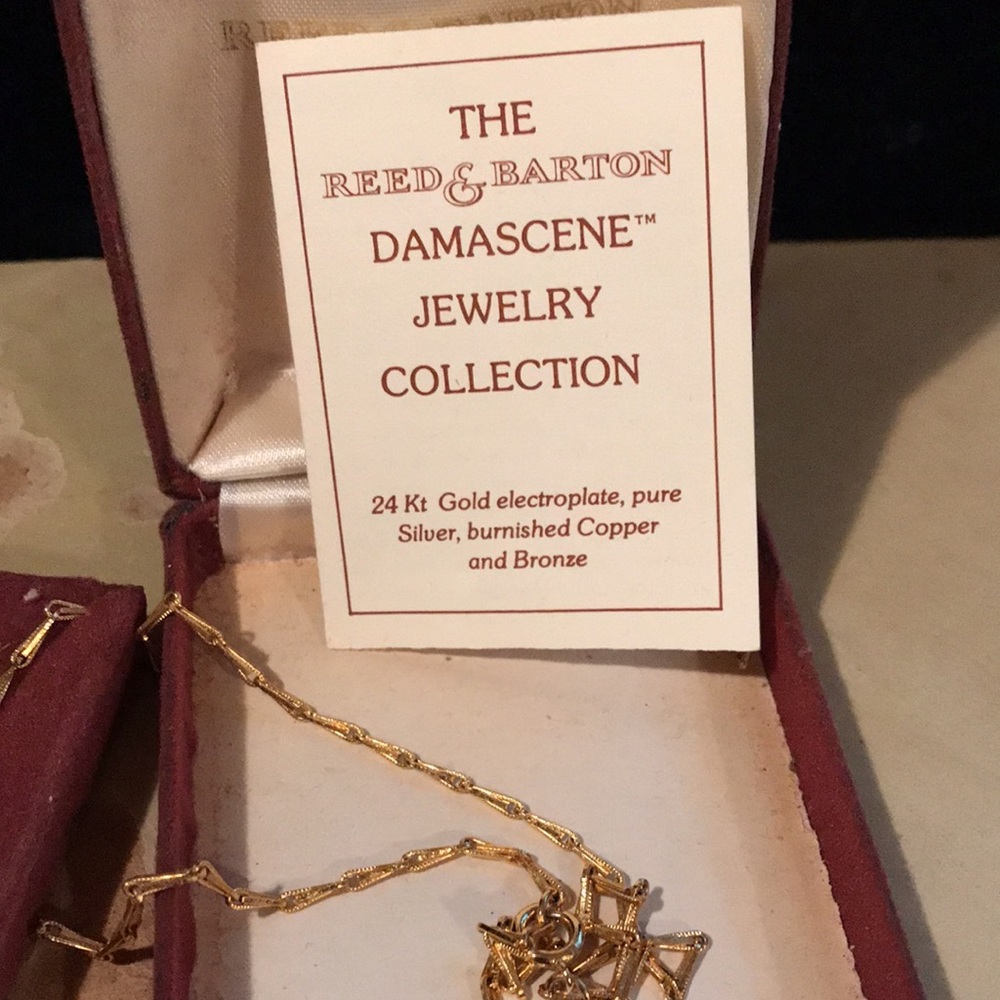 Vintage Reed & Barton Damascene butterfly pendant necklace - Picture 4 of 11